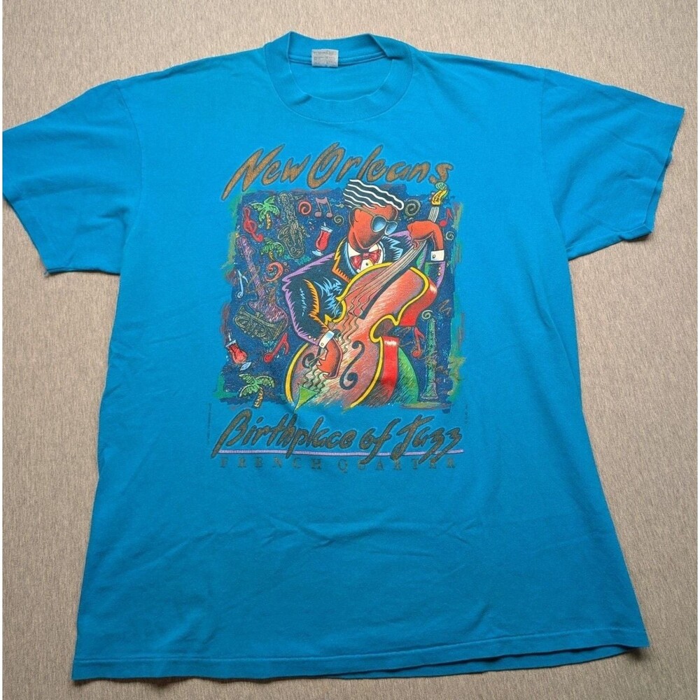 Vintage 1990s New Orleans Birthplace of Jazz Graphic T-Shirt